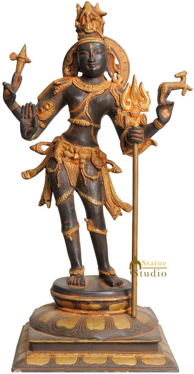 Lord Shiva as Pashupatinath Antique Imitation Statue For Sale 21"
