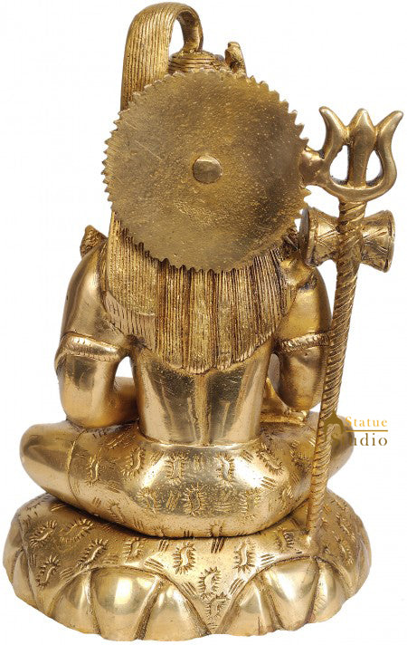 Brass Indian Handmade Hindu Deity Lord Shiva Shankar Murti 9"