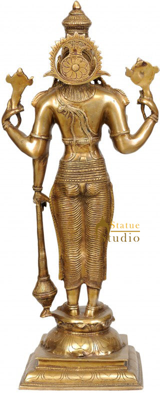 Four-Armed Standing Vishnu Statue Indian Hindu God Large Size Idol 20"