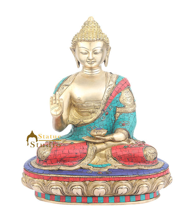 Indian Handmade ThanksGiving Gifting Lord Buddha Décor Souvenier Statue 18"