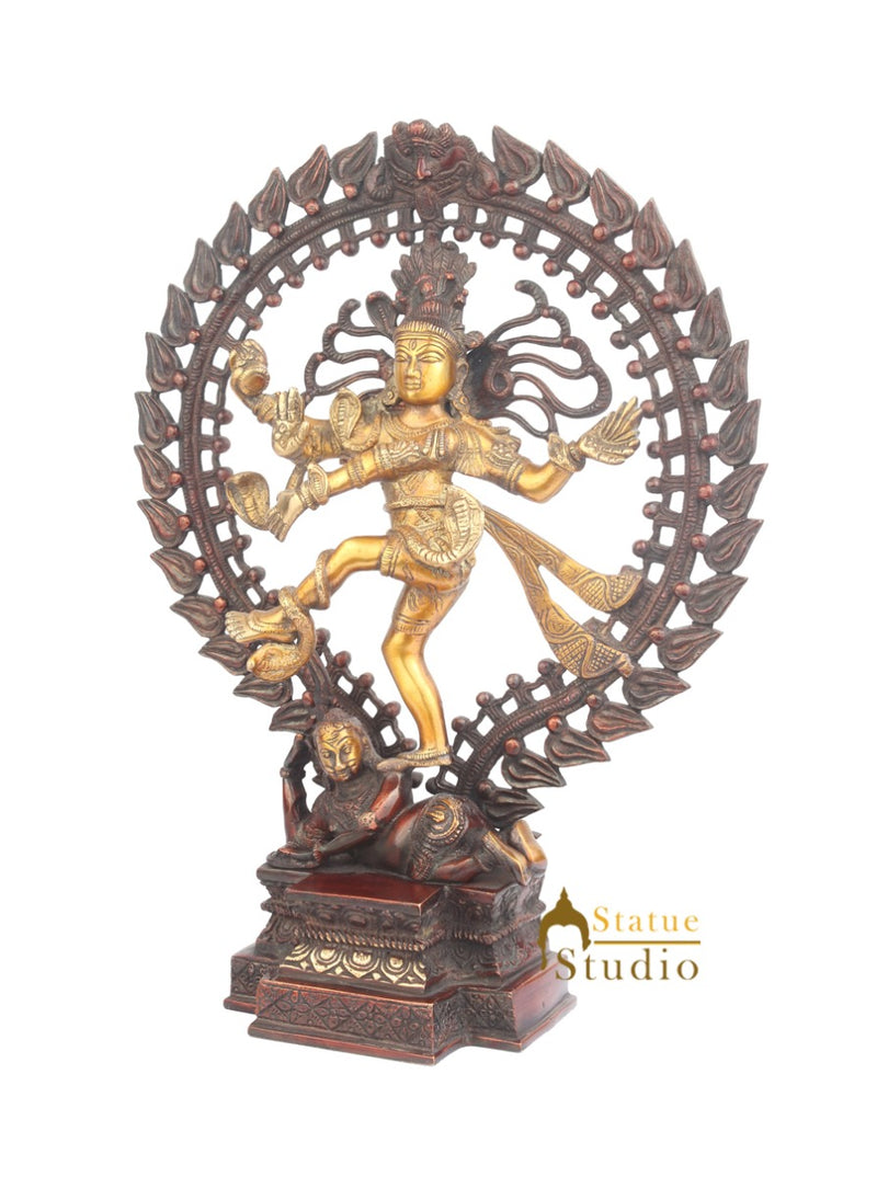 Beautiful Vastu Fangshui Home Office Decorative Dancing Shiva Nataraja Idol 17"