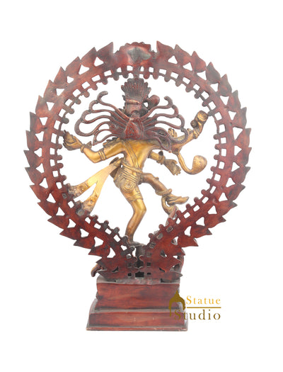 Beautiful Vastu Fangshui Home Office Decorative Dancing Shiva Nataraja Idol 17"