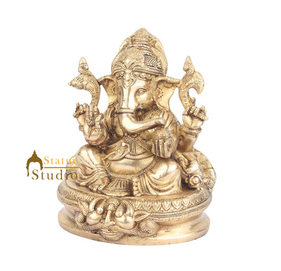 Indian Hindu God Ganpati Murti Lord Ganesha Statue For Sale Lucky Success 8"