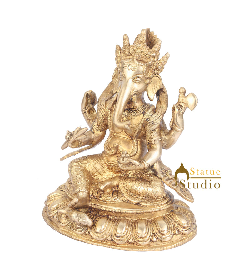 Indian Hindu God Ganpati Murti Lord Ganesha Statue Lucky Vastu Gifting Idol 8"