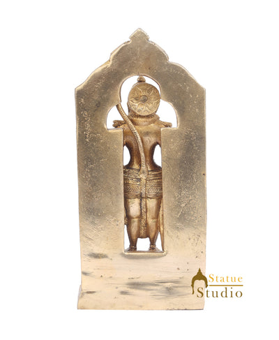 Brass Handicraft Indian Hindu God Lord Hanuman Standing Temple Idol 9"
