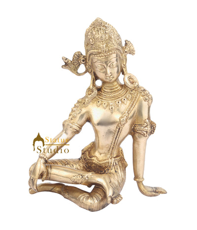 Indian Brass Hindu Deity Lord Indra Dev Inder Rare Unique Idol For Sale 10"