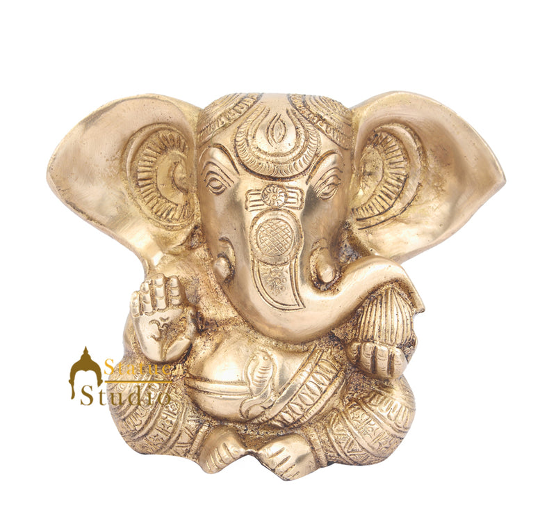Indian Hindu God Ganpati Murti Lord Ganesha Statue Lucky Vastu Gifting Idol 5"