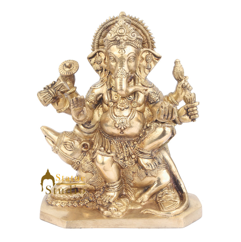 Indian Hindu God Ganpati Murti Lord Ganesha Statue Lucky Vastu Gifting Idol 9"