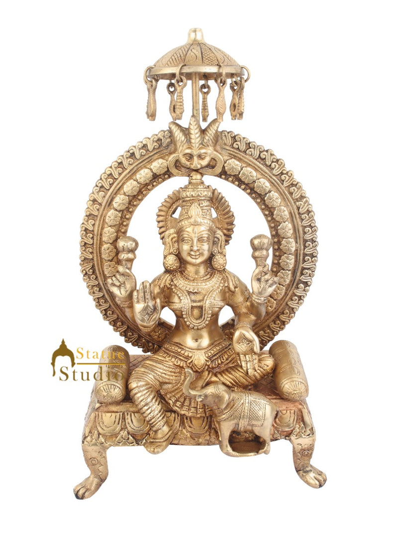 Indian Hindu Goddess Laxmi Murti Lakshmi Statue Sitting Vastu Décor Gift 18"