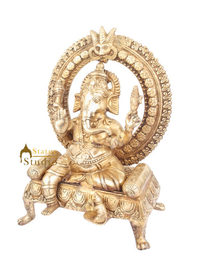 Indian Hindu Deity Lord Ganpati Murti Ganesh Statue Sitting Vastu Décor Gift 15"