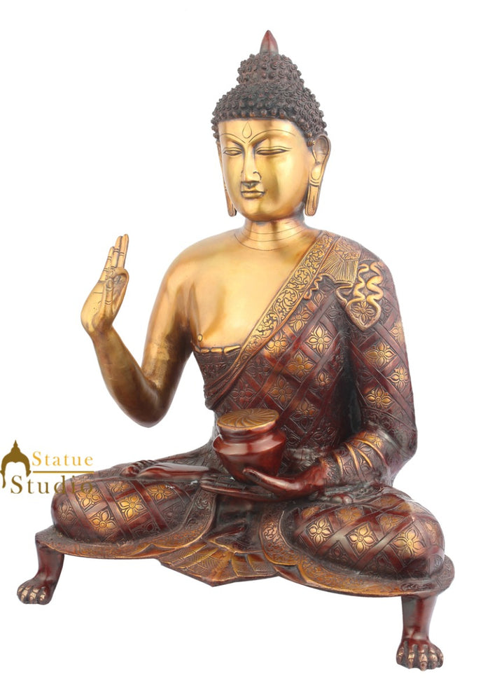Nepali Buddhist Deity Lord Buddha Blessing Vastu Fengshui Décor Large Statue 26"