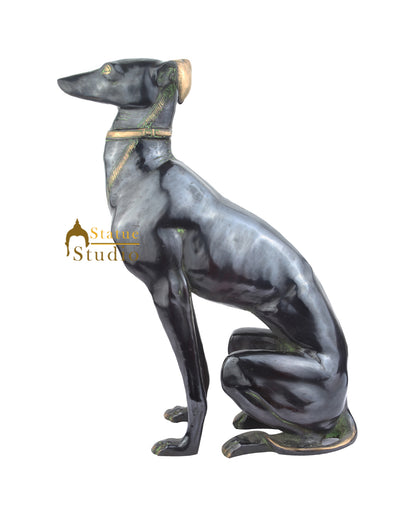 Brass Animal Handicraft Home Garden Décor Dog Sitting Large Sculpture 2 Feet