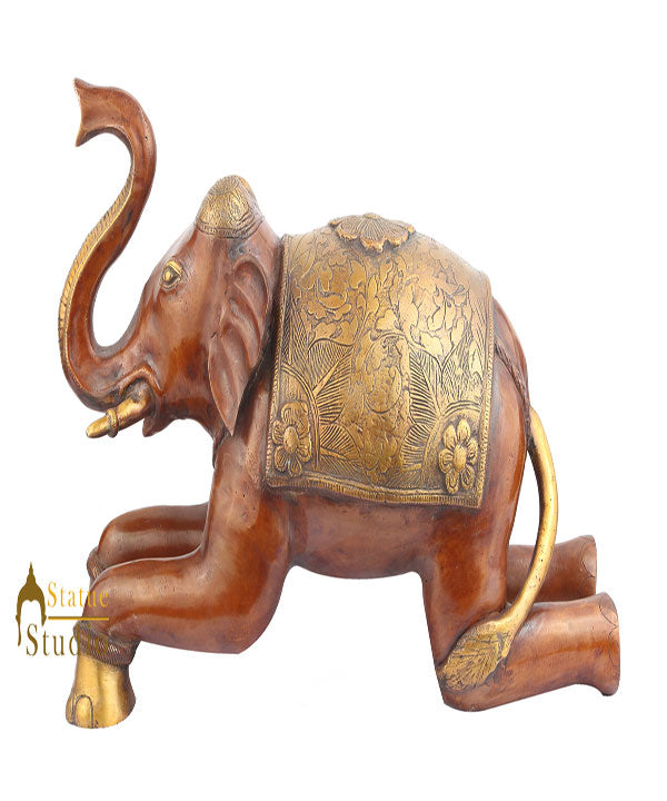 Brass Animal Handicraft Home Garden Décor Elephant Large Sculpture 2 Feet