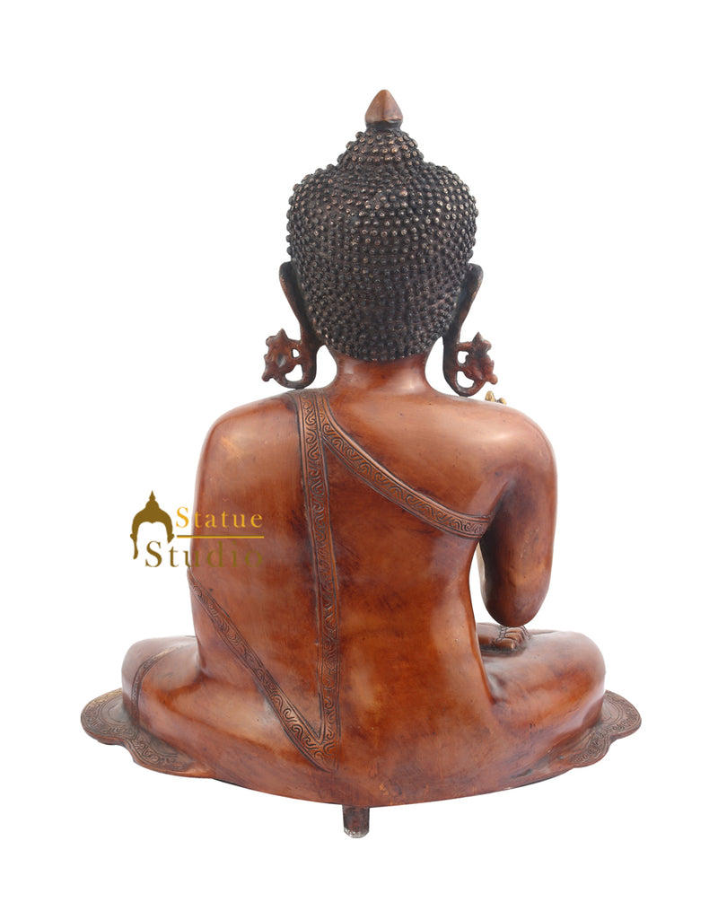Big Brass Home Garden Décor Bodhisattva Kundal Buddha Gifting Sculpture 21"