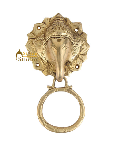 Brass Handicraft Home Decorative Elephant Design Door Knocker 7"
