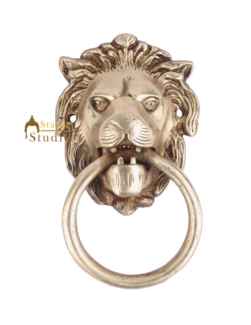 Brass Handicraft Home Decorative Lion Design Door Knocker 7"