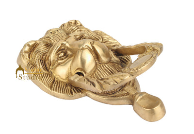 Brass Handicraft Home Decorative Lion Shaped Door Knocker 7"