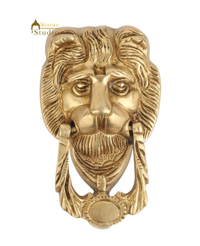 Brass Handicraft Home Decorative Lion Shaped Door Knocker 7"