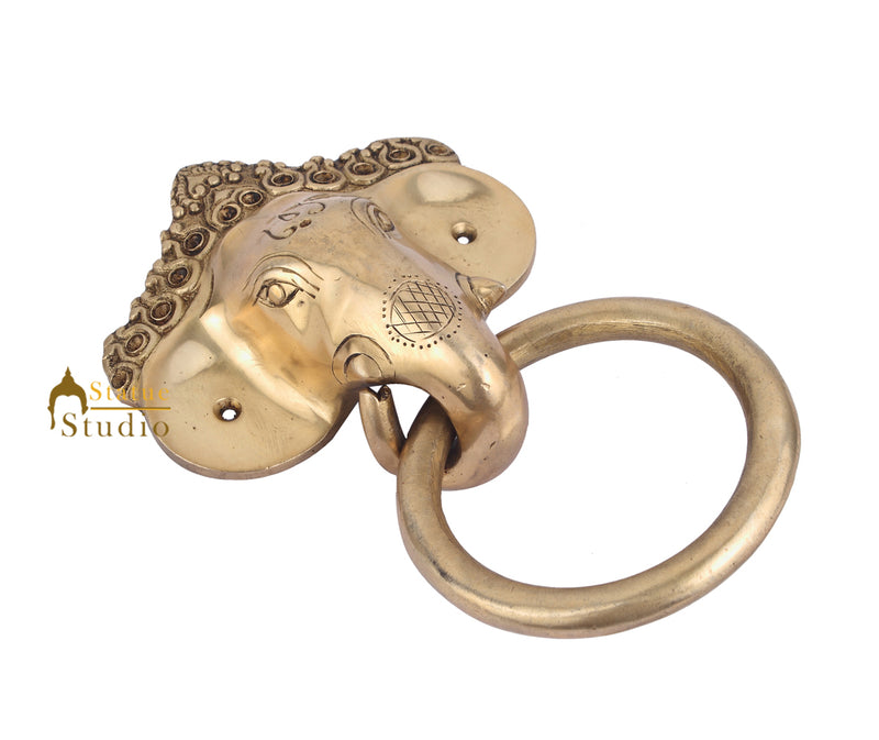 Brass Handicraft Home Decorative Elephant Design Door Knocker 8"