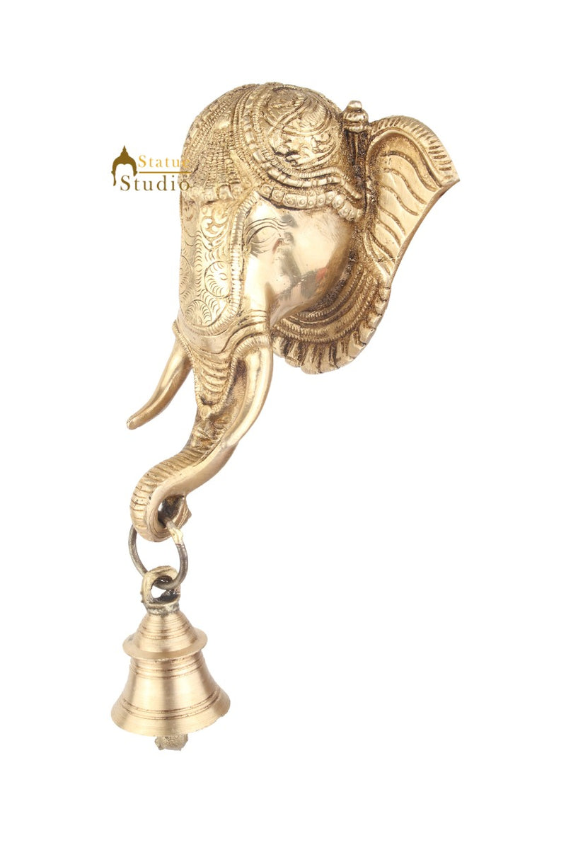 Brass Handicraft Home Decorative Elephant Design Door Bell Knocker 7"