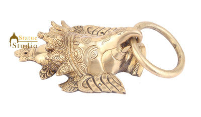 Brass Handicraft Home Decorative Crowned Elephant Design Door Knocker 9"