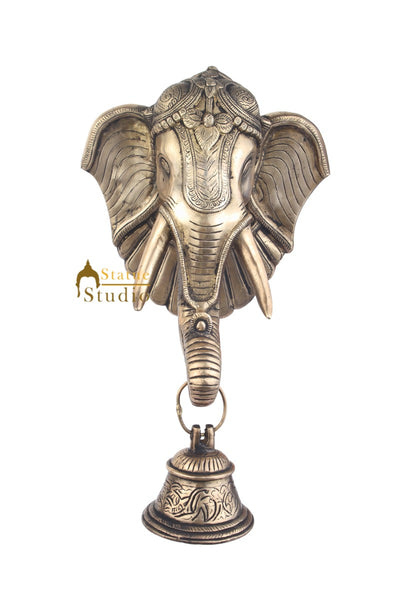Brass Handicraft Home Decorative Elephant Design Door Bell Knocker 11"