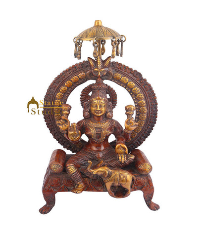 Indian Brass Handicraft Decorative Hindu Goddess Of Wealth Lakshmi Murti 18"