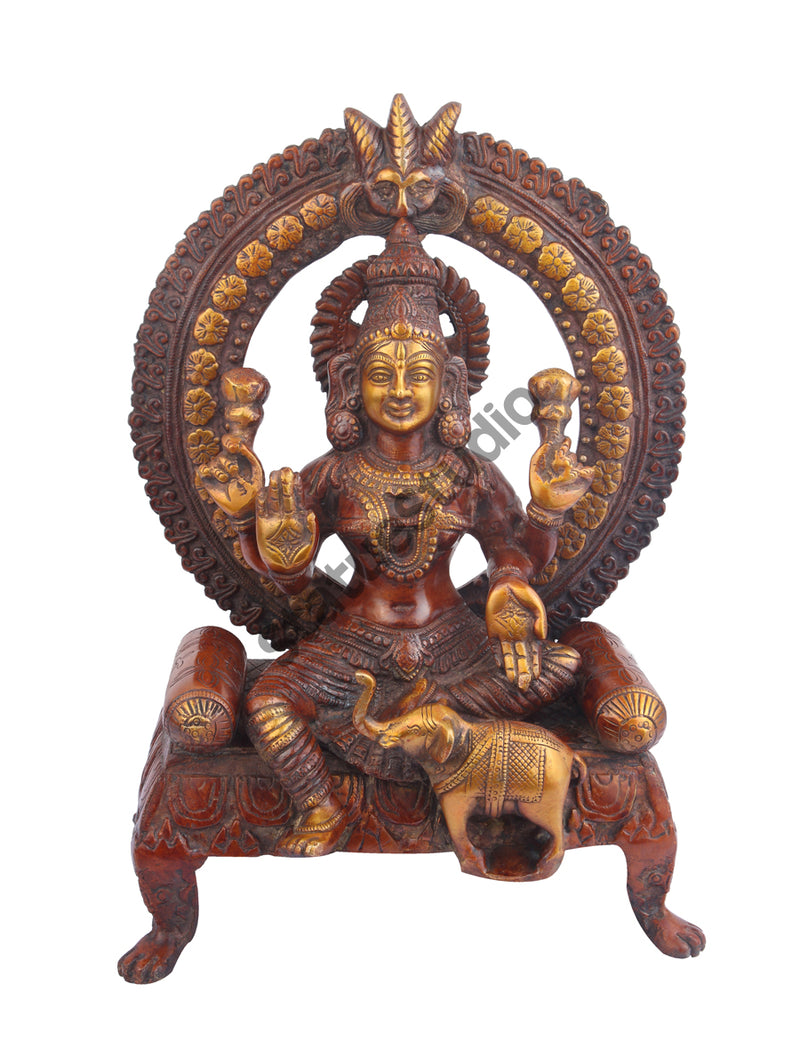 Indian Brass Handicraft Decorative Hindu Goddess Of Wealth Lakshmi Murti 18"