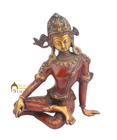 Indian Brass Hindu Deity Lord Indra Dev Inder Rare Unique Décor Idol For Sale 10"