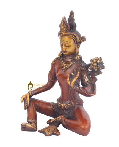 Indian Brass Hindu Deity Lord Indra Dev Inder Rare Unique Décor Idol For Sale 7"