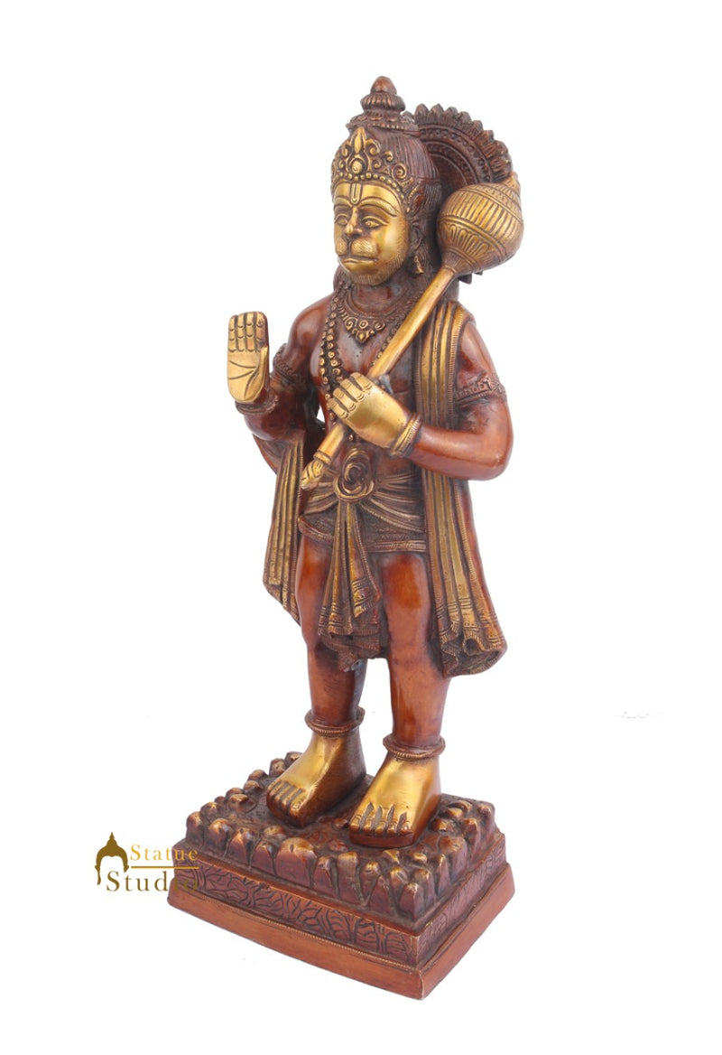 Indian Hinduism Deity Powerful Lord Maruti Idol Standing Hanuman Statue 17"