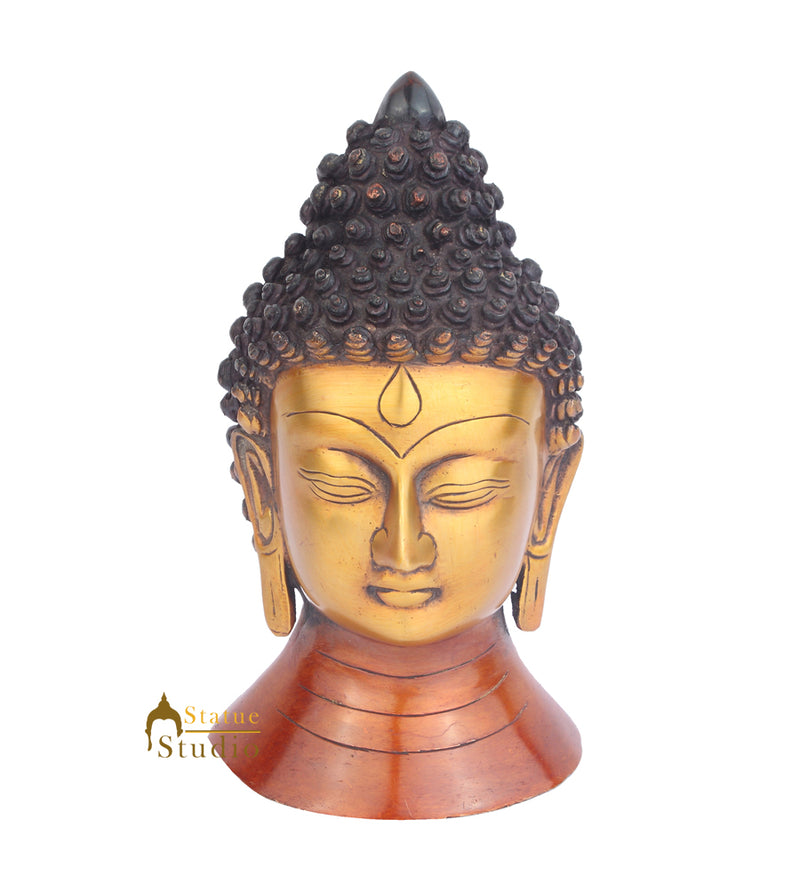 Brass Buddha Head Room Table Décor Showpiece Gifting Figurine 8"