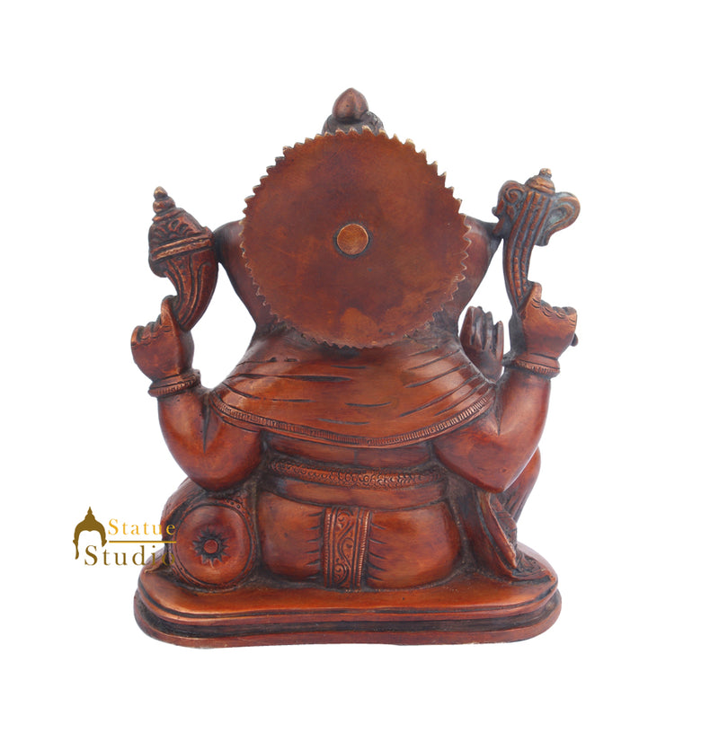 Brass Ganpati Bhagwan Murti Ganesha Statue For Sale 8"