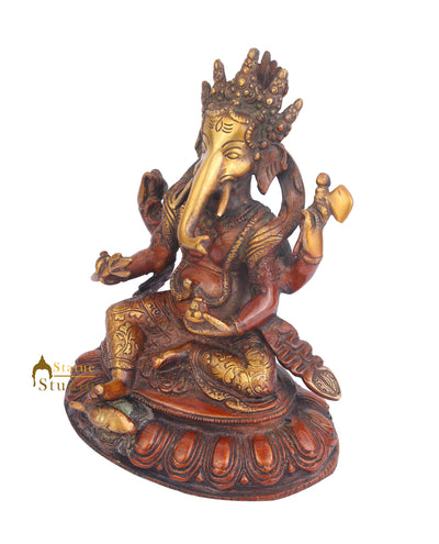 New Design Brass Ganesha Statue Décor For Sale 8"