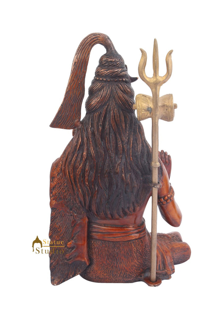 Brass Blessing Lord Shiva Idol Figurine 1 Feet
