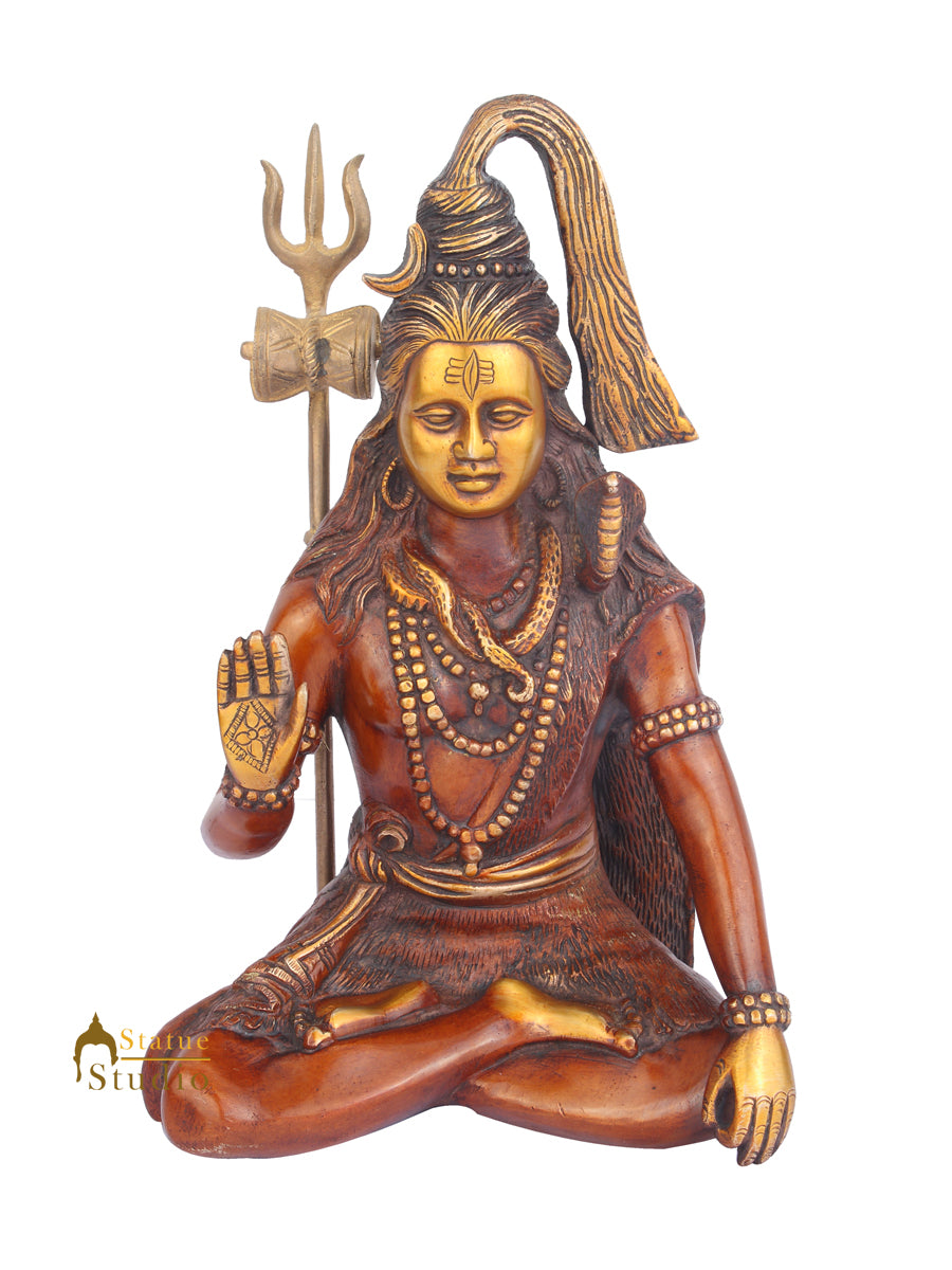 Indian Hindu God Mahayogi Blessing Lord Shiva Idol Statue Figurine 12" - 392700
