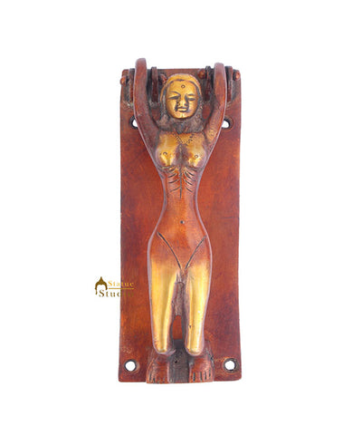 Brass Handicraft Home Decorative Lady Design Red Door Knocker 6"