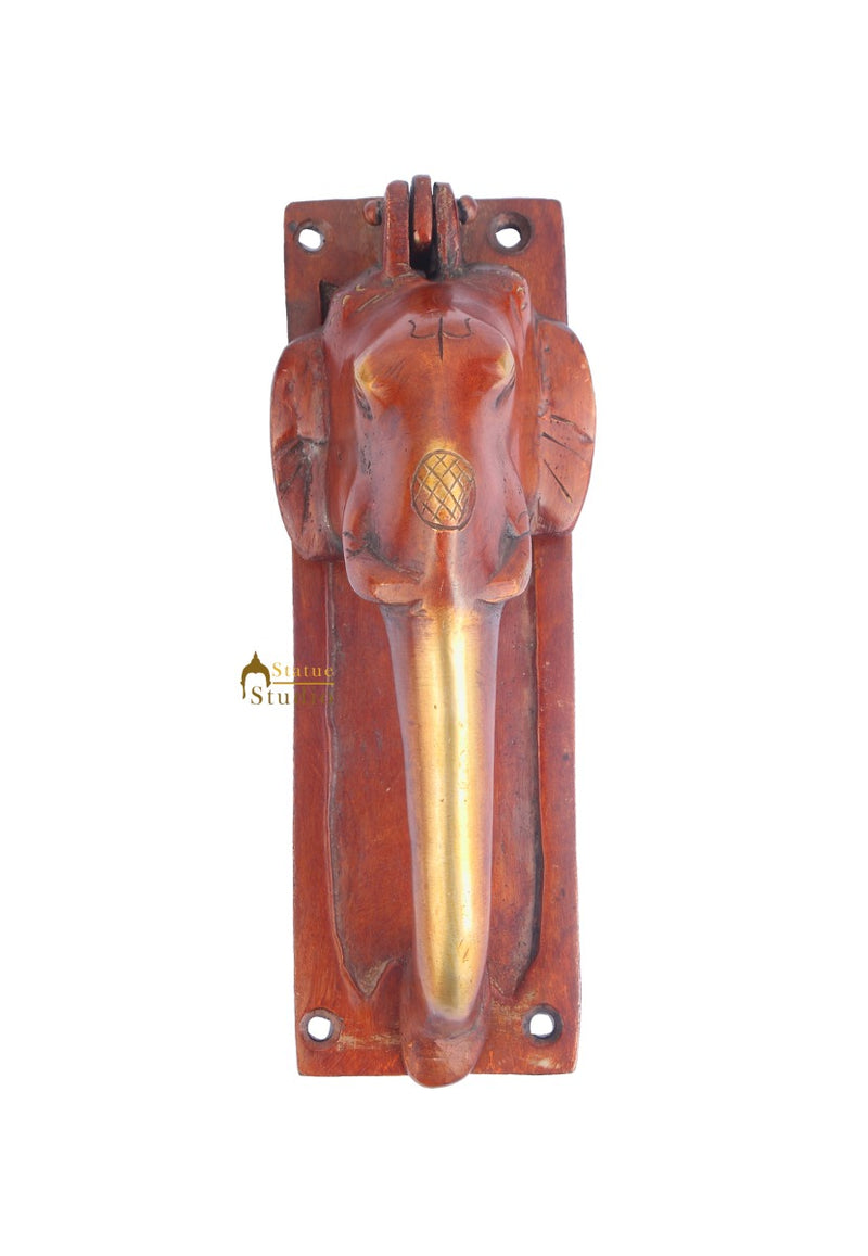 Brass Handicraft Home Decorative Elephant Design Red Door Knocker 6"