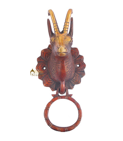Brass Handicraft Home Decorative Deer Design Red Door Knocker 9"