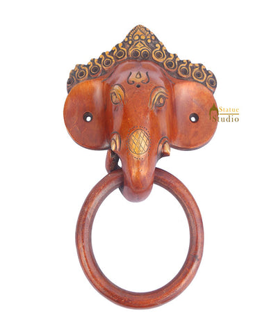 Brass Handicraft Home Decorative Elephant Design Red Door Knocker 8"