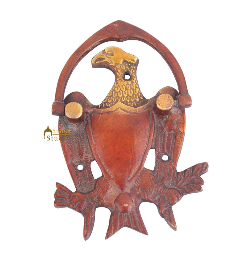Brass Handicraft Home Decorative Bird Sitting Design Red Door Knocker 8"