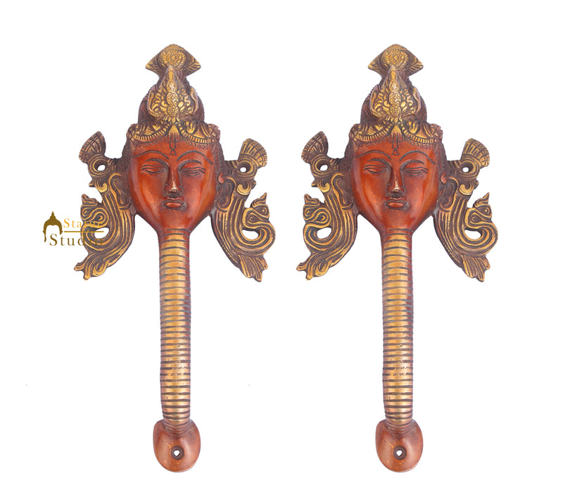 Brass Handicraft Home Decor Lady Head Design Red Door Knocker 8"