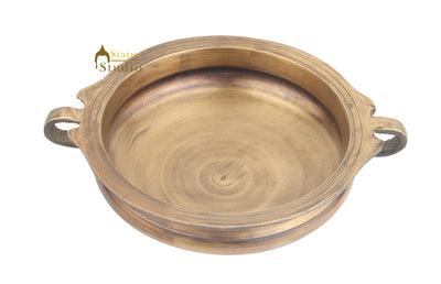 South Indian Style Urli Rice Bowl Vessel Varpu Copper Finish Heavy Brass Sheet 8"