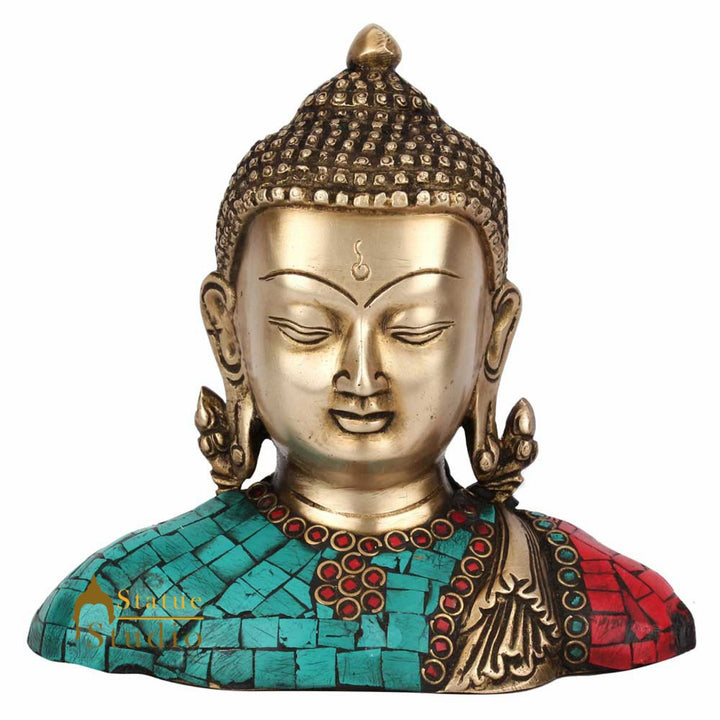 Brass Buddha Bust Idol Décor Showpiece 7 Inch