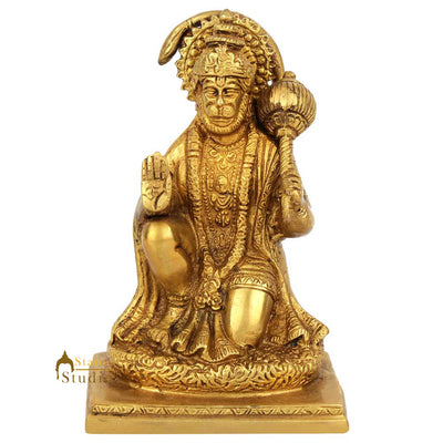 Vintage Brass Mahabal Lord Hanuman Blessing Fine Décor Gift Idol Statue Murti 6"