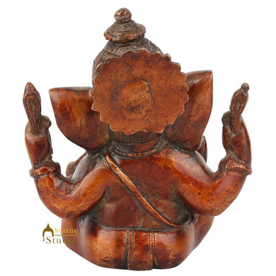 Brass Diwali Corporate Wedding Gift Ganesh Ganpati Idol Decor Statue Murti 6"
