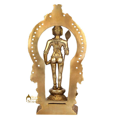 South Indian Hindu God Lord Karthikeya Murugan Vintage Idol Statue 10"