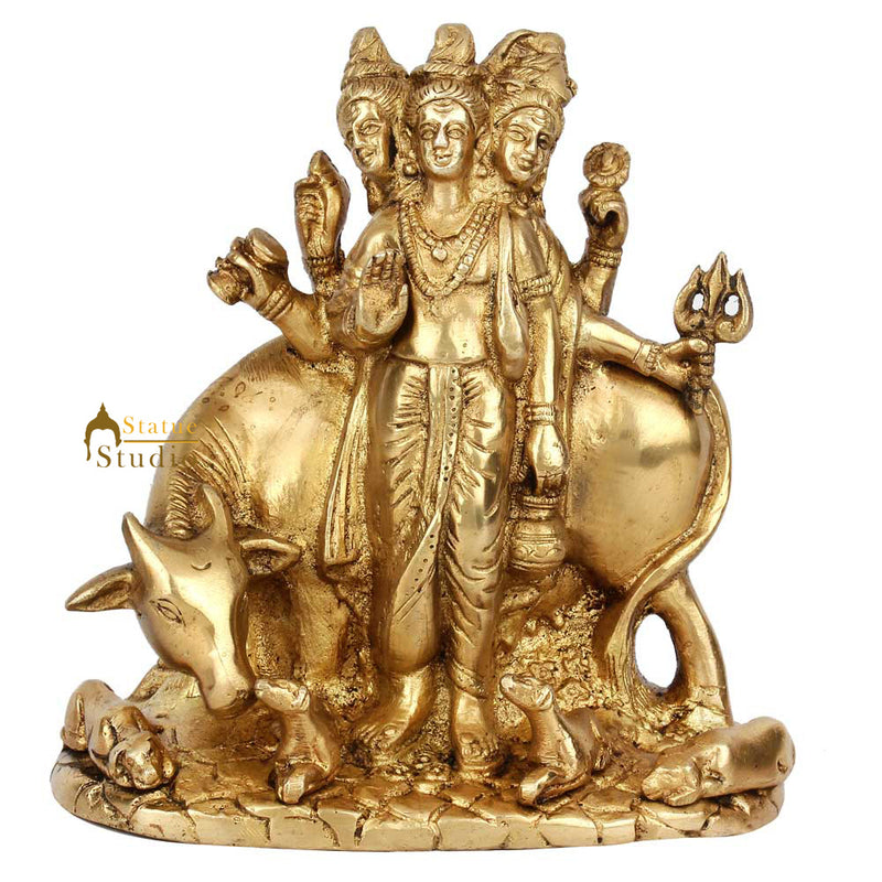 Indian Trinity of God Hindu Lord Brahma Idol Home Temple Puja Rare Statue 6"