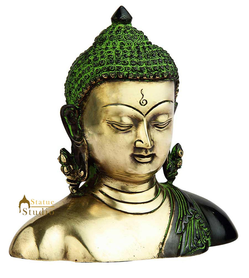 Bronze meditating buddha statue brass indian hand made tibet buddhism 7"