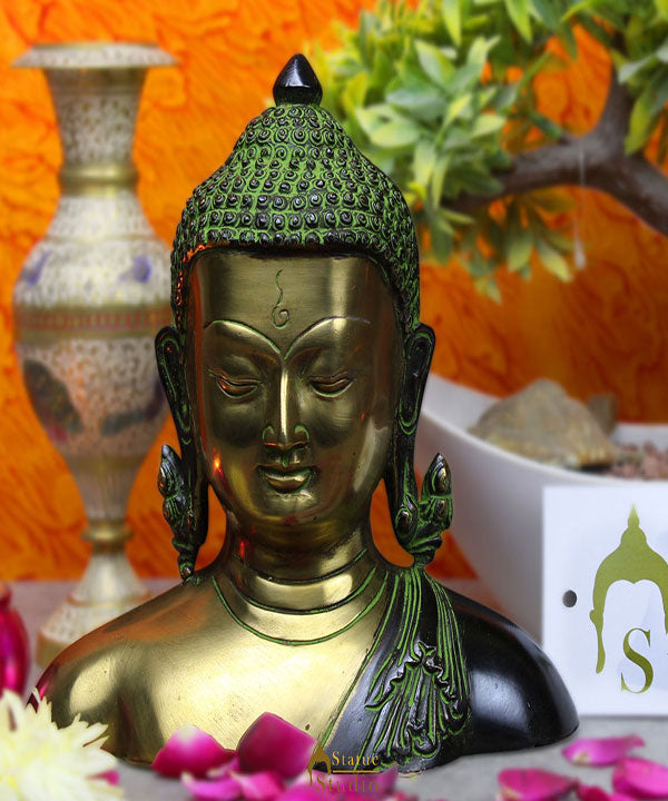 Bronze meditating buddha statue brass indian hand made tibet buddhism 7"